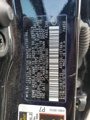 2016 TOYOTA CAMRY LE  