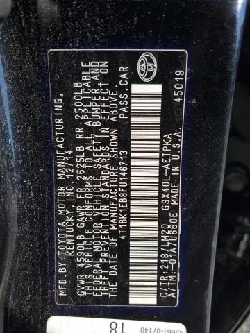 2015 TOYOTA AVALON XLE  