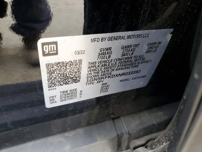 2022 CHEVROLET SUBURBAN K1500 PREMIER  