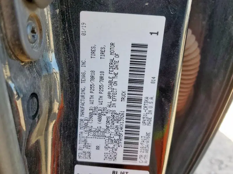 2019 TOYOTA TUNDRA DOUBLE CAB SR  