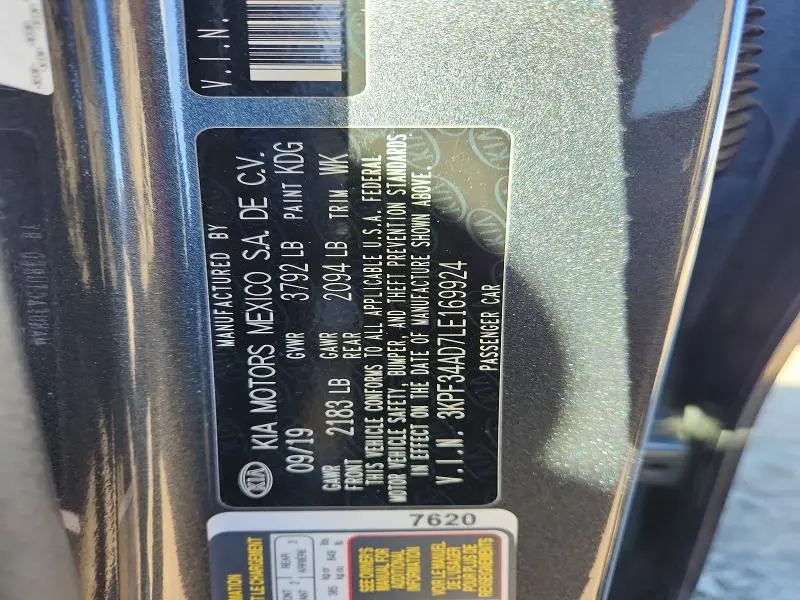 2020 KIA FORTE GT LINE  