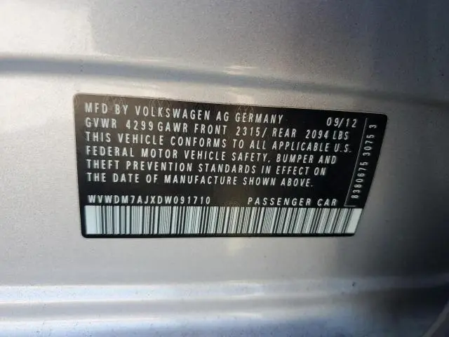 2013 VOLKSWAGEN GOLF   