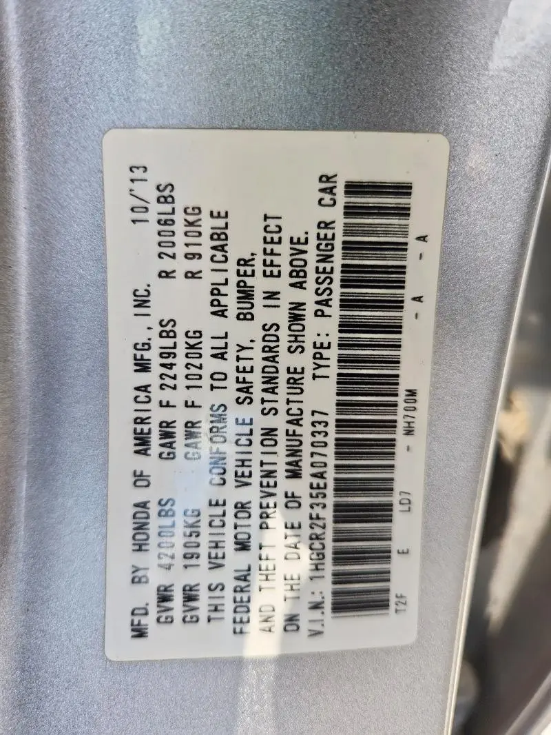 2014 HONDA ACCORD LX  