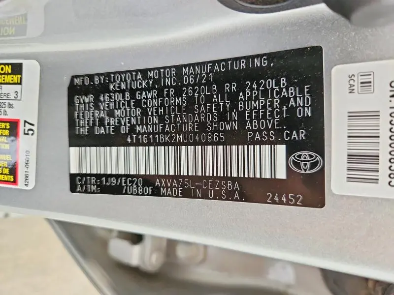 2021 TOYOTA CAMRY SE NIGHTSHADE  