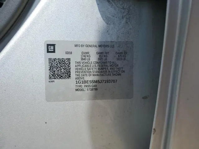 2018 CHEVROLET CRUZE LT  