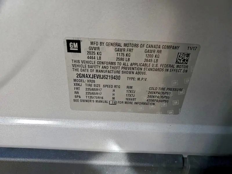 2018 CHEVROLET EQUINOX LT  