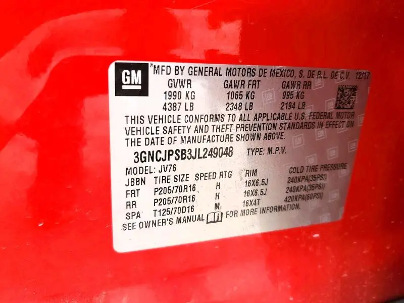 2018 CHEVROLET TRAX 1LT  