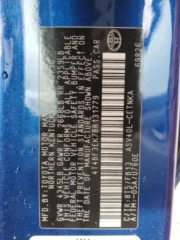 2011 TOYOTA CAMRY BASE  