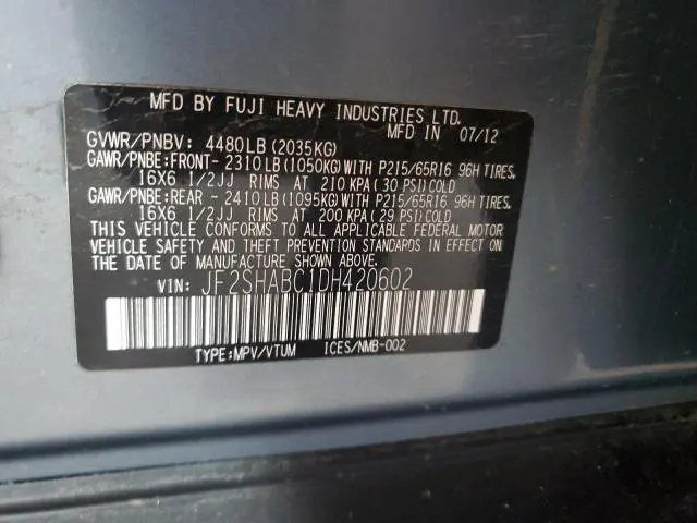 2013 SUBARU FORESTER 2.5X  