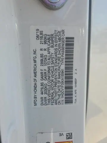 2019 HONDA ACCORD SPORT  