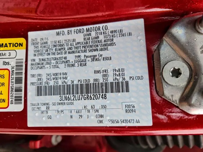 2016 LINCOLN MKZ HYBRID  