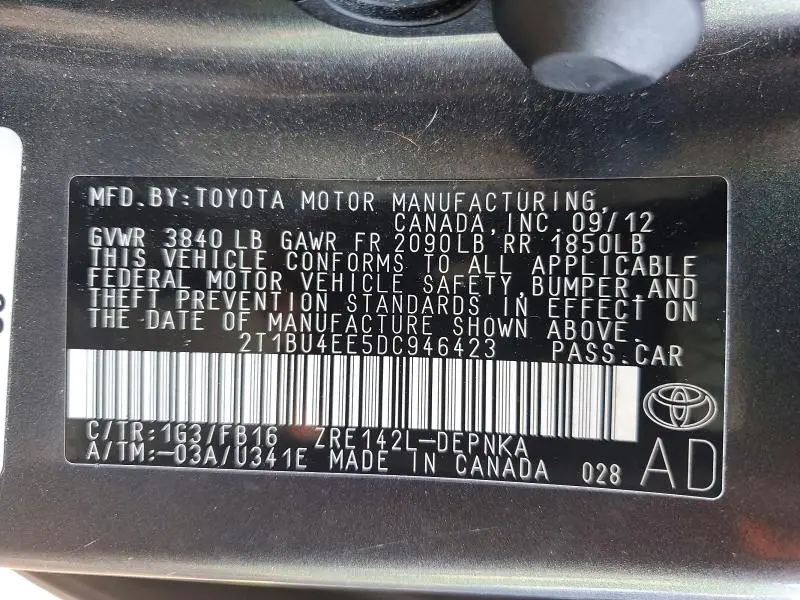 2013 TOYOTA COROLLA LE  