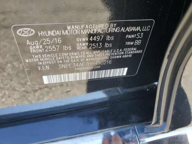 2017 HYUNDAI SONATA SPORT  