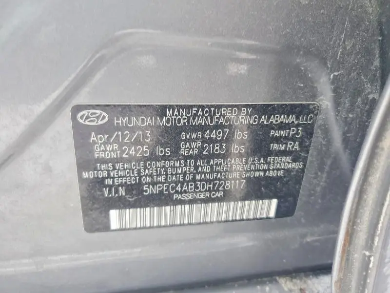 2013 HYUNDAI SONATA SE  