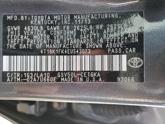 2014 TOYOTA CAMRY SE  