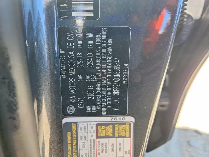 2021 KIA FORTE LXS  