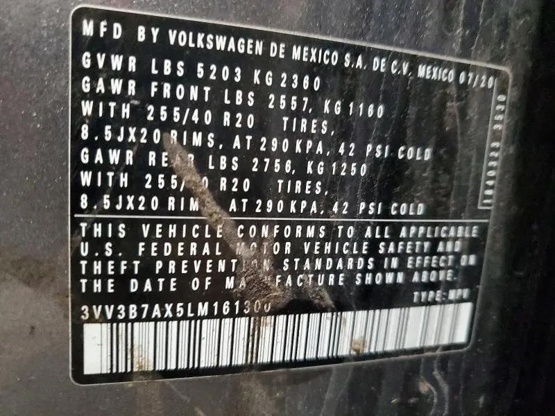 2020 VOLKSWAGEN TIGUAN SE  