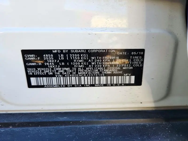 2018 SUBARU OUTBACK 3.6R LIMITED  