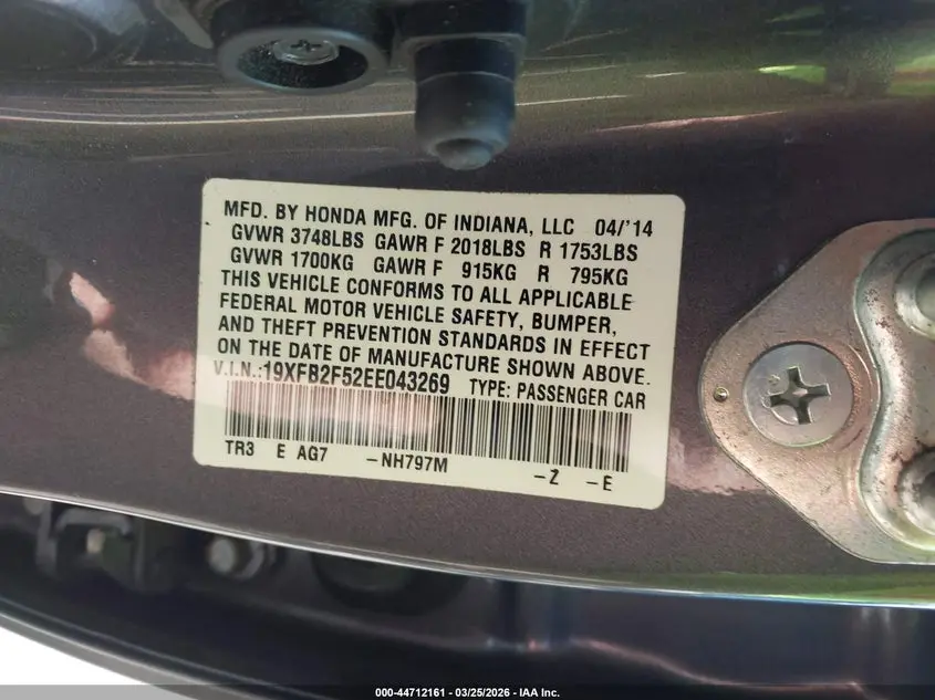 2014 HONDA CIVIC LX