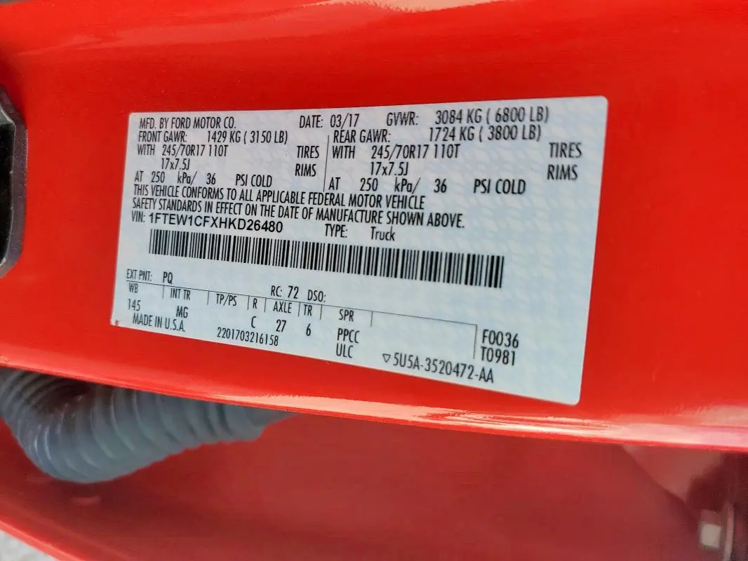 2017 FORD F150 SUPERCREW  