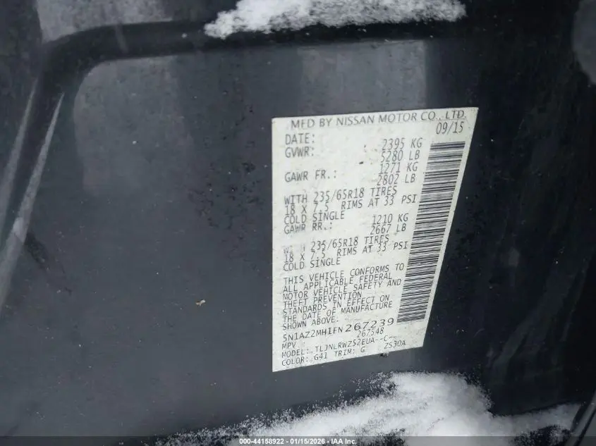 2015 NISSAN MURANO SL