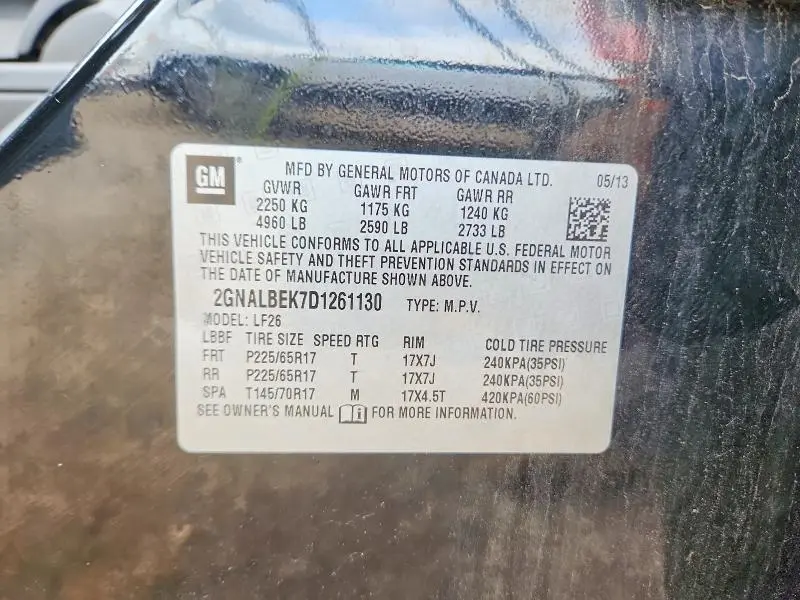 2013 CHEVROLET EQUINOX LS  