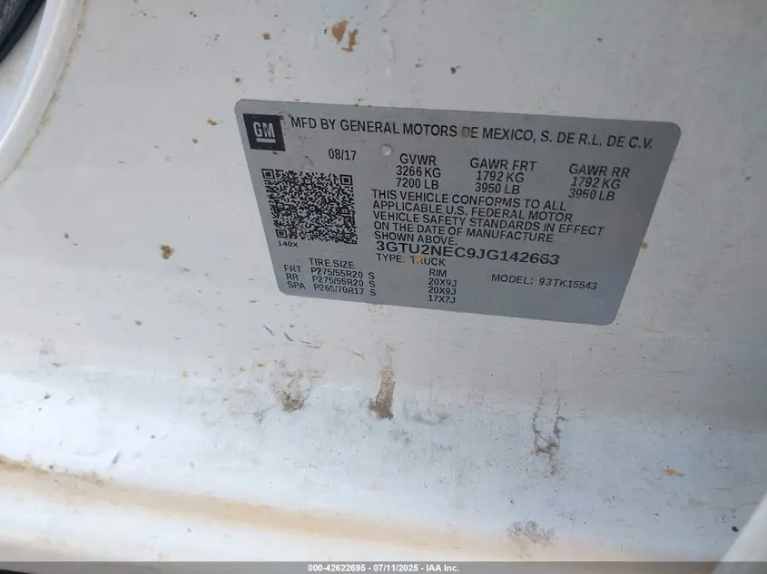 2018 GMC SIERRA 1500 SLT