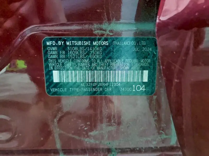 2024 MITSUBISHI MIRAGE G4 ES  