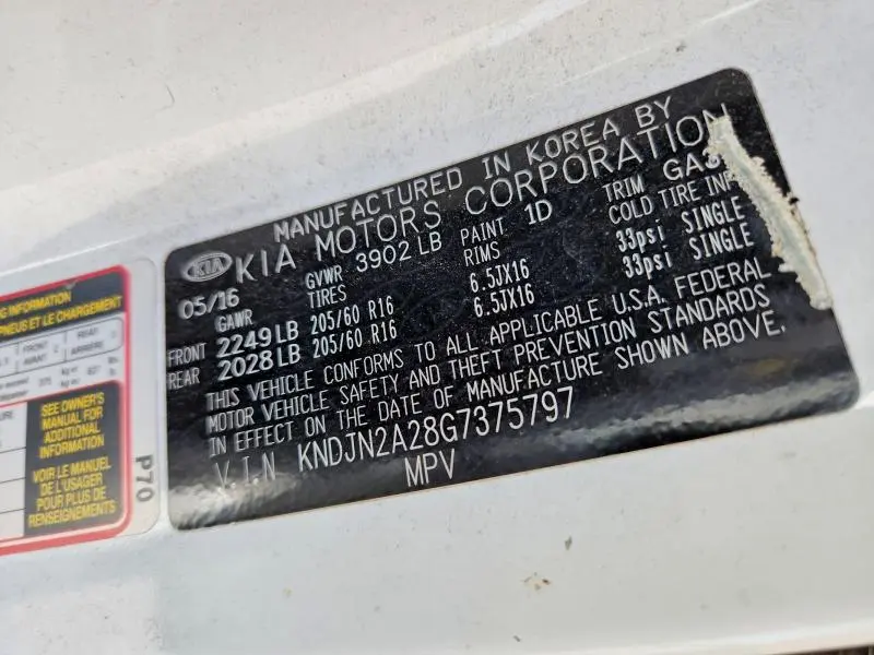 2016 KIA SOUL BASE  