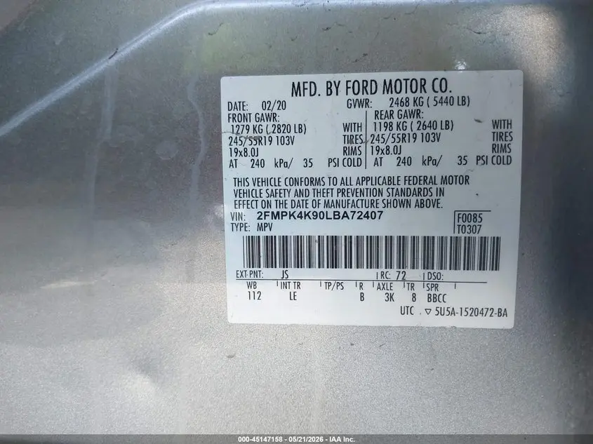 2020 FORD EDGE TITANIUM