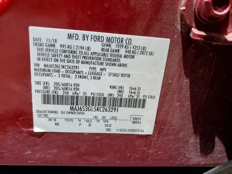 2019 FORD ECOSPORT SE  