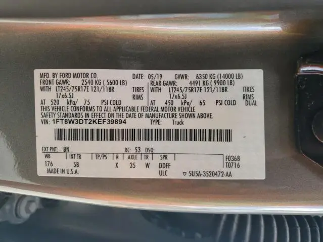 2019 FORD F350 SUPER DUTY  