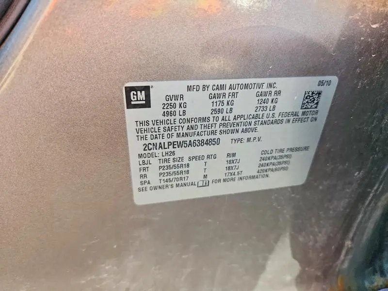 2010 CHEVROLET EQUINOX LT  