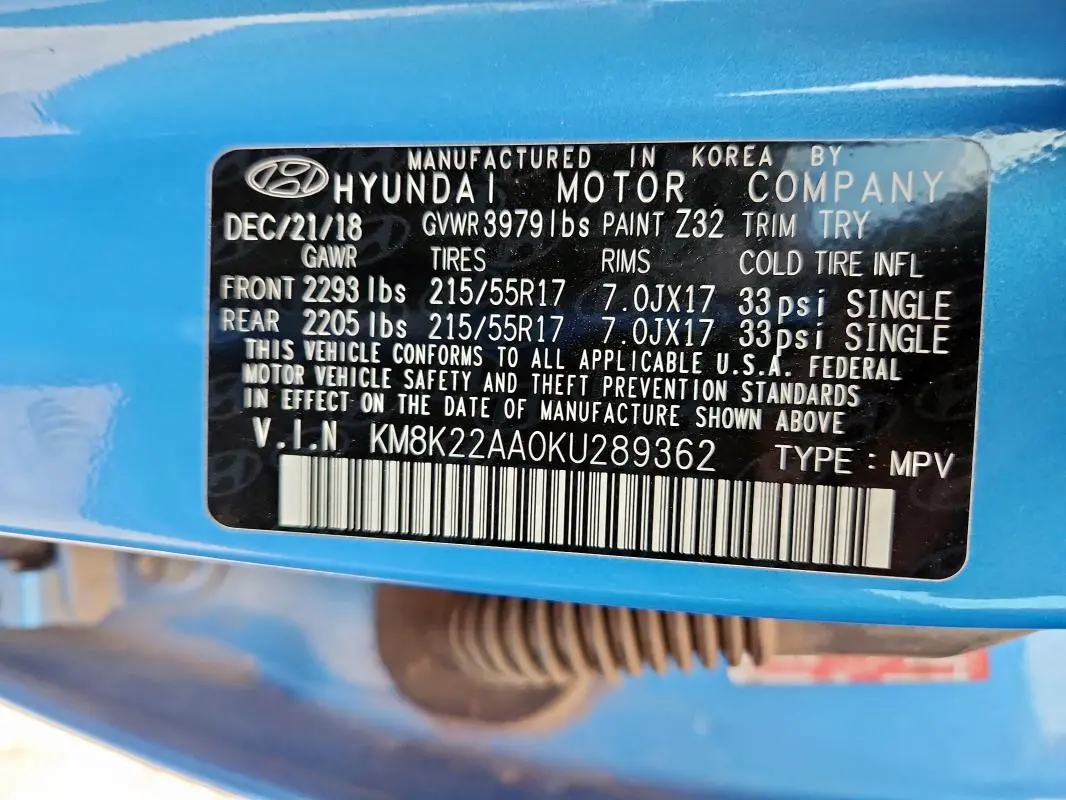 2019 HYUNDAI KONA SEL