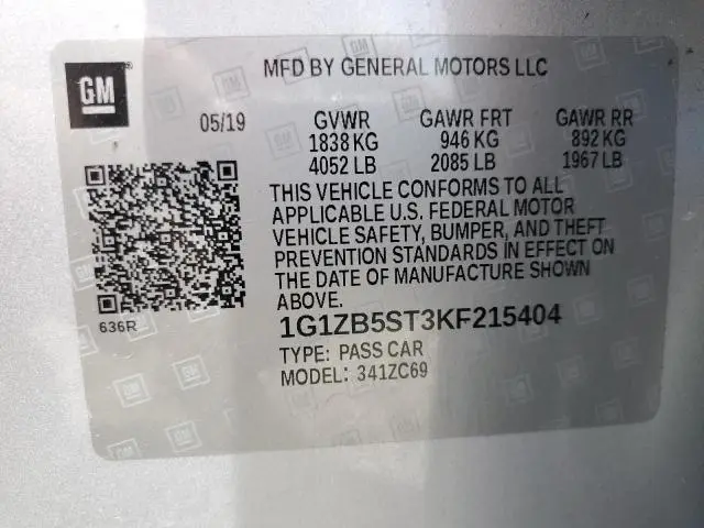 2019 CHEVROLET MALIBU LS  