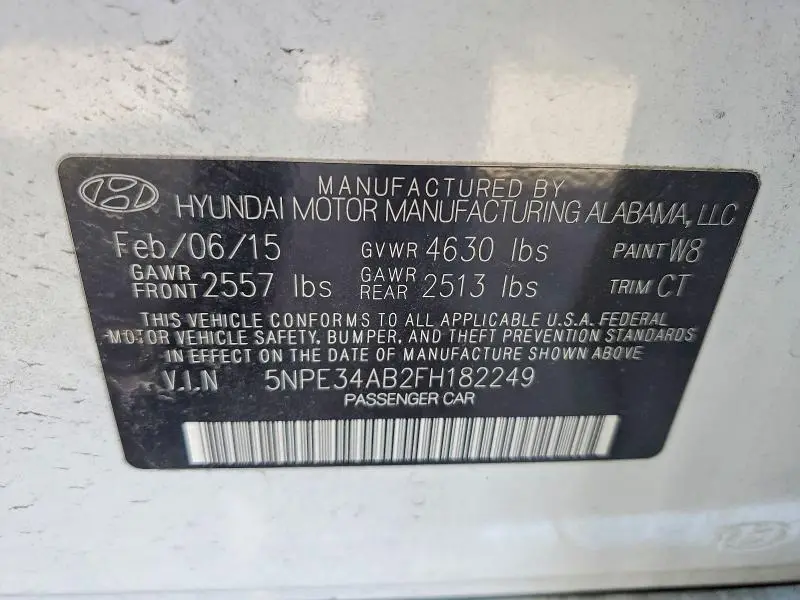 2015 HYUNDAI SONATA SPORT 2.0T  