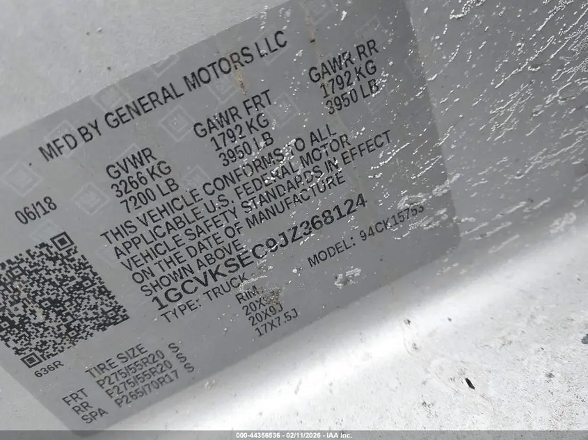 2018 CHEVROLET SILVERADO 1500 1LZ