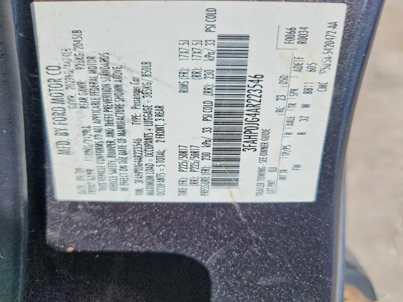 2010 FORD FUSION SEL  