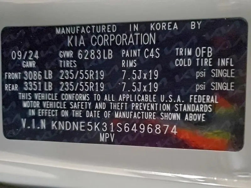 2025 KIA CARNIVAL SX  