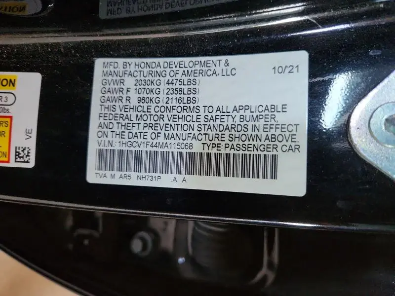 2021 HONDA ACCORD SPORT SE  