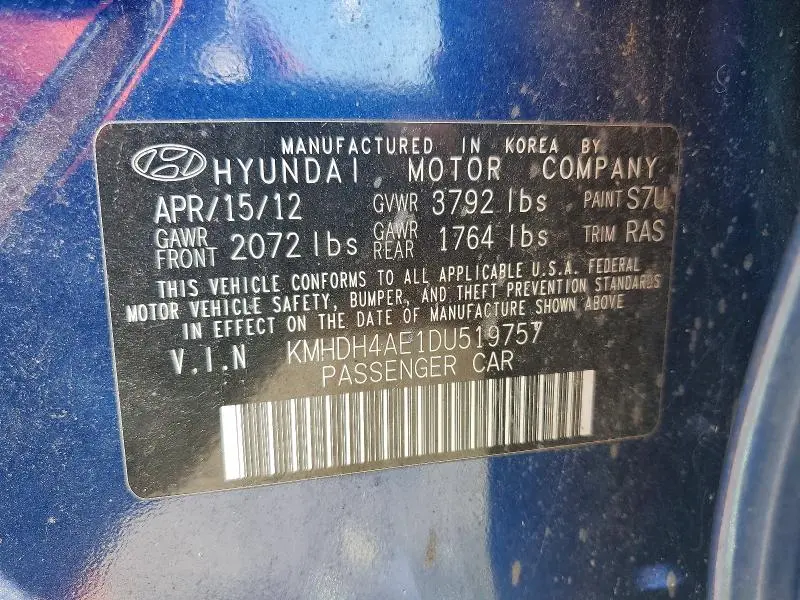 2013 HYUNDAI ELANTRA GLS  