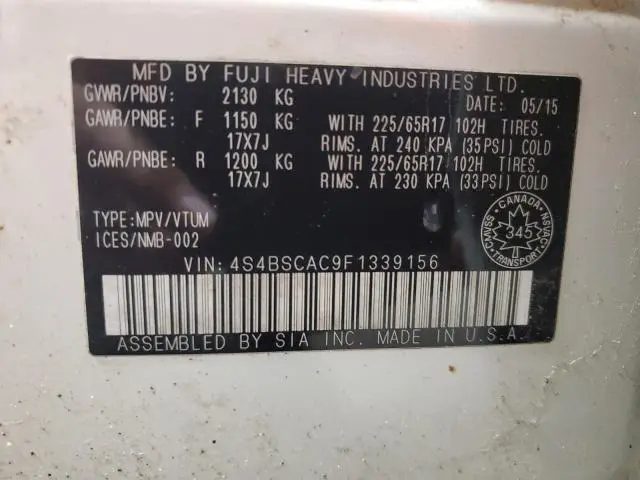 2015 SUBARU OUTBACK 2.5I  