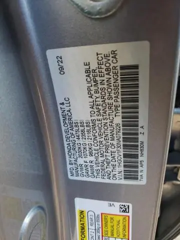 2022 HONDA ACCORD SPORT  