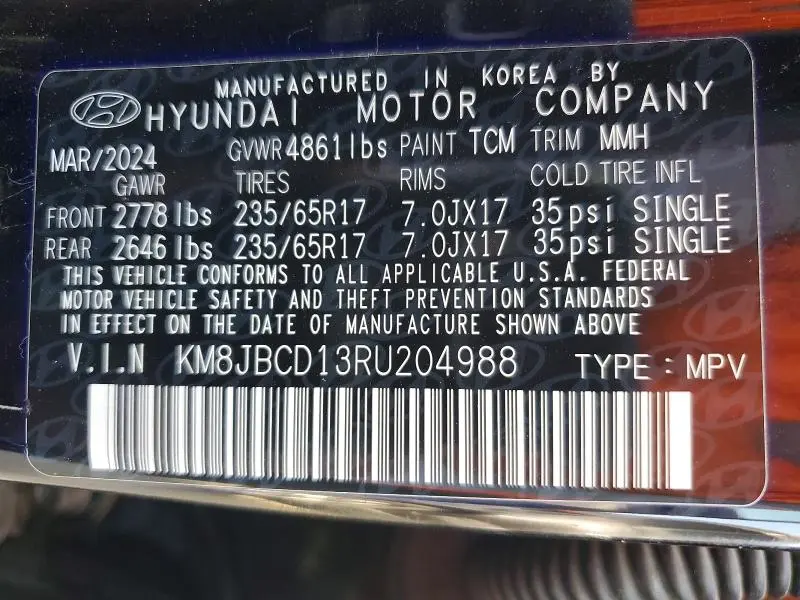 2024 HYUNDAI TUCSON BLUE  