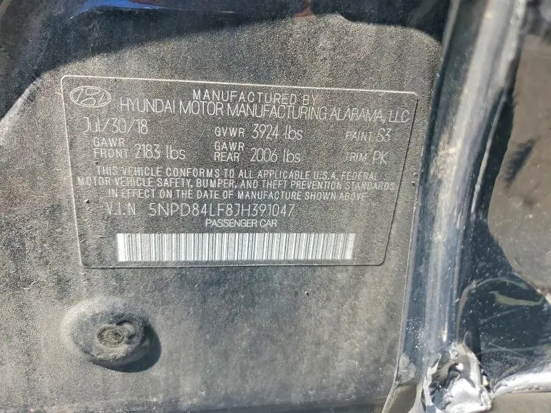 2018 HYUNDAI ELANTRA SEL  