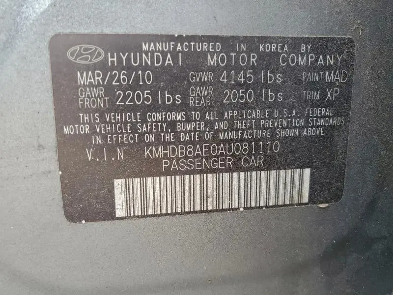 2010 HYUNDAI ELANTRA TOURING GLS  