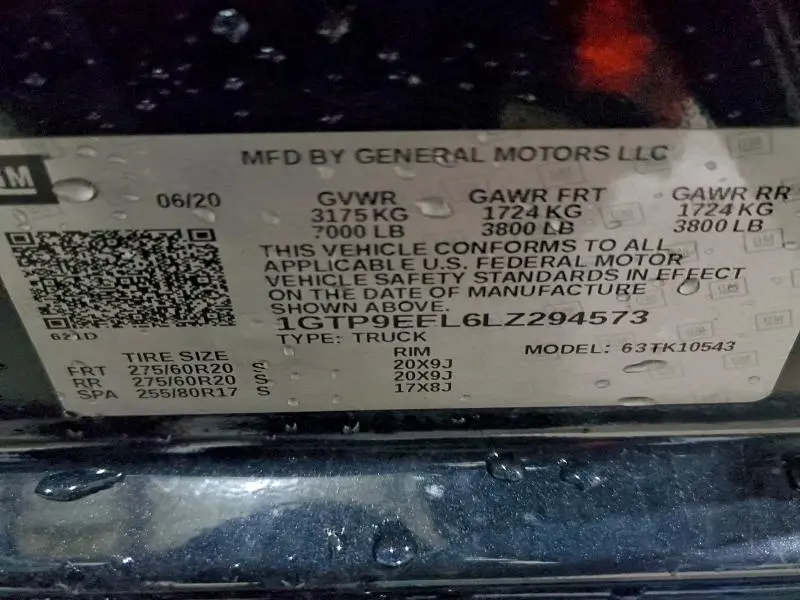 2020 GMC SIERRA K1500 AT4  