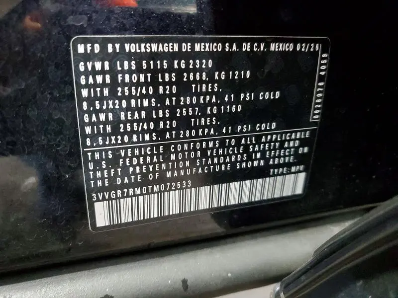 2026 VOLKSWAGEN TIGUAN SE R-LINE BLACK  