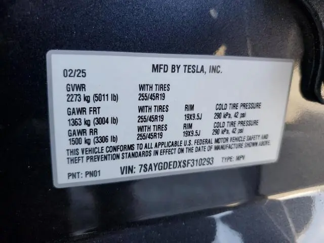 2025 TESLA MODEL Y   