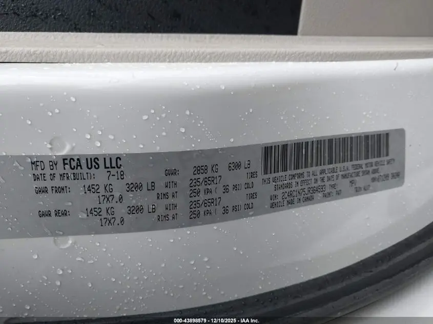 2018 CHRYSLER PACIFICA HYBRID LIMITED